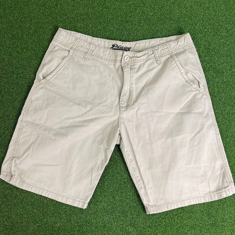Vintage Y2K 2000s Plugg Mens Khaki Shorts Sz 36